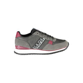 Napapijri Elegant Gray Lace-Up Sneakers with Contrast Accents -   -  Napapijri.